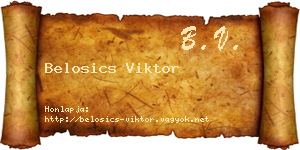Belosics Viktor névjegykártya